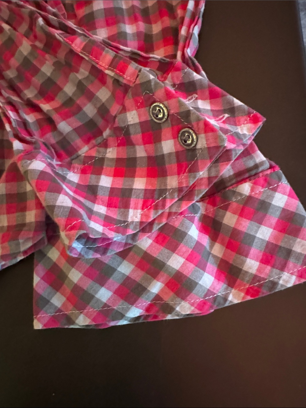 hinge Pink and White Plaid Button-Down Shirt - Picture 2 of 6